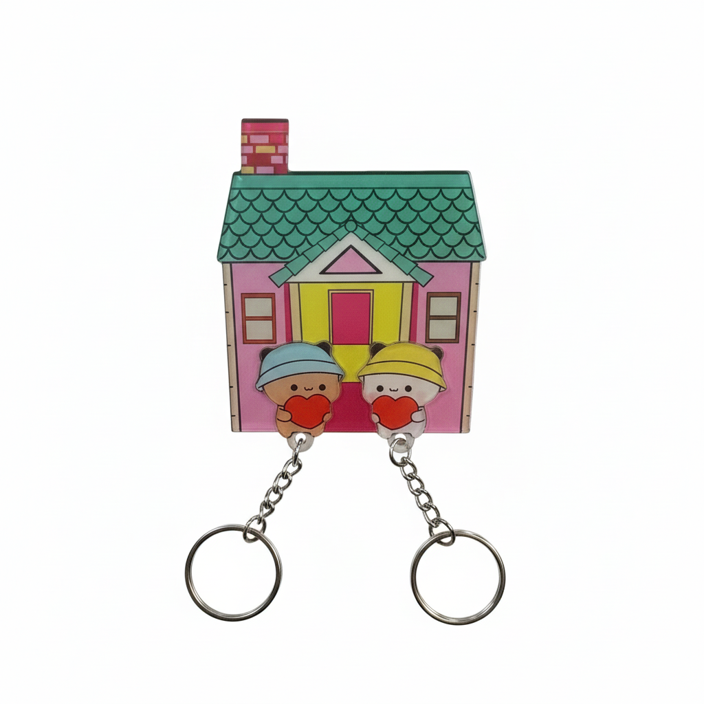 Keyholder Brelok Bubu Dom Prezent dla Par Niej Niego Walentynki Rocznica