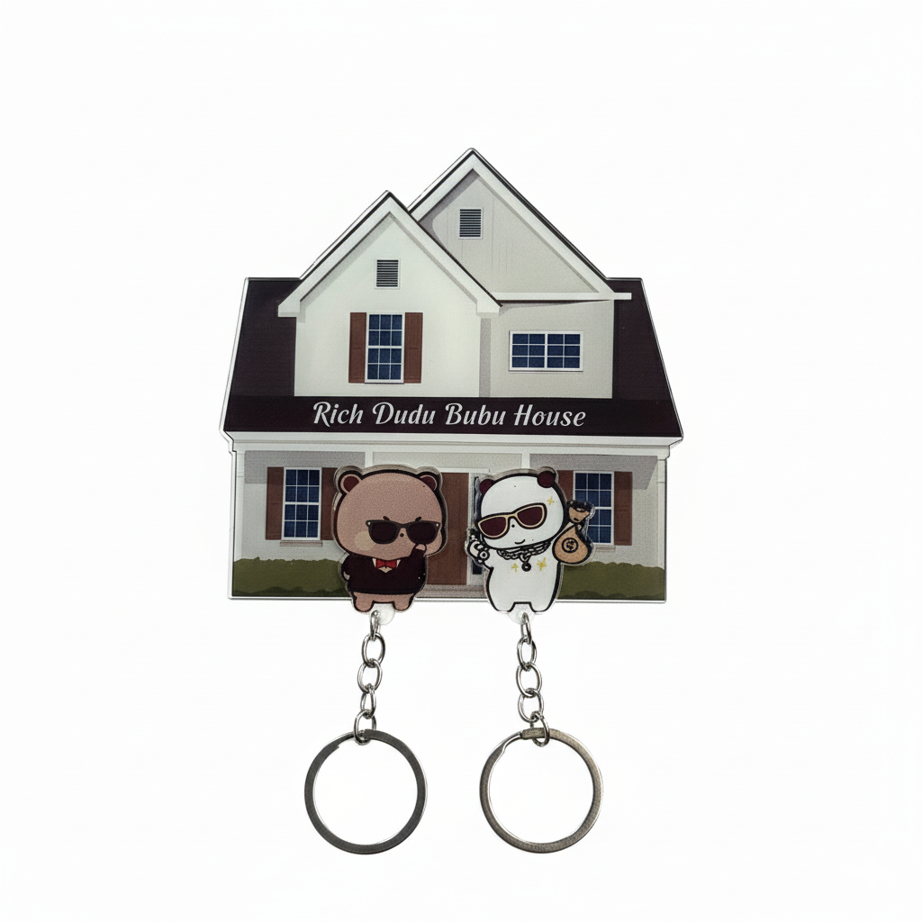 Keyholder Brelok Bubu Dom Prezent dla Par Niej Niego Walentynki Rocznica